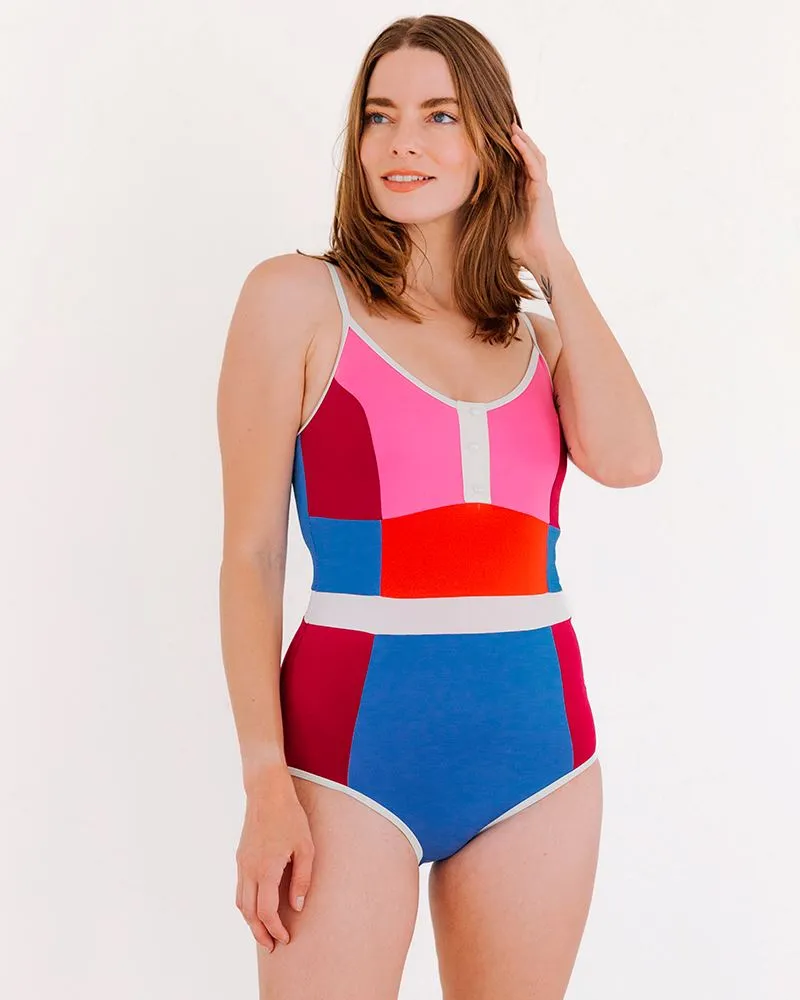 Color Block Classic One-Piece