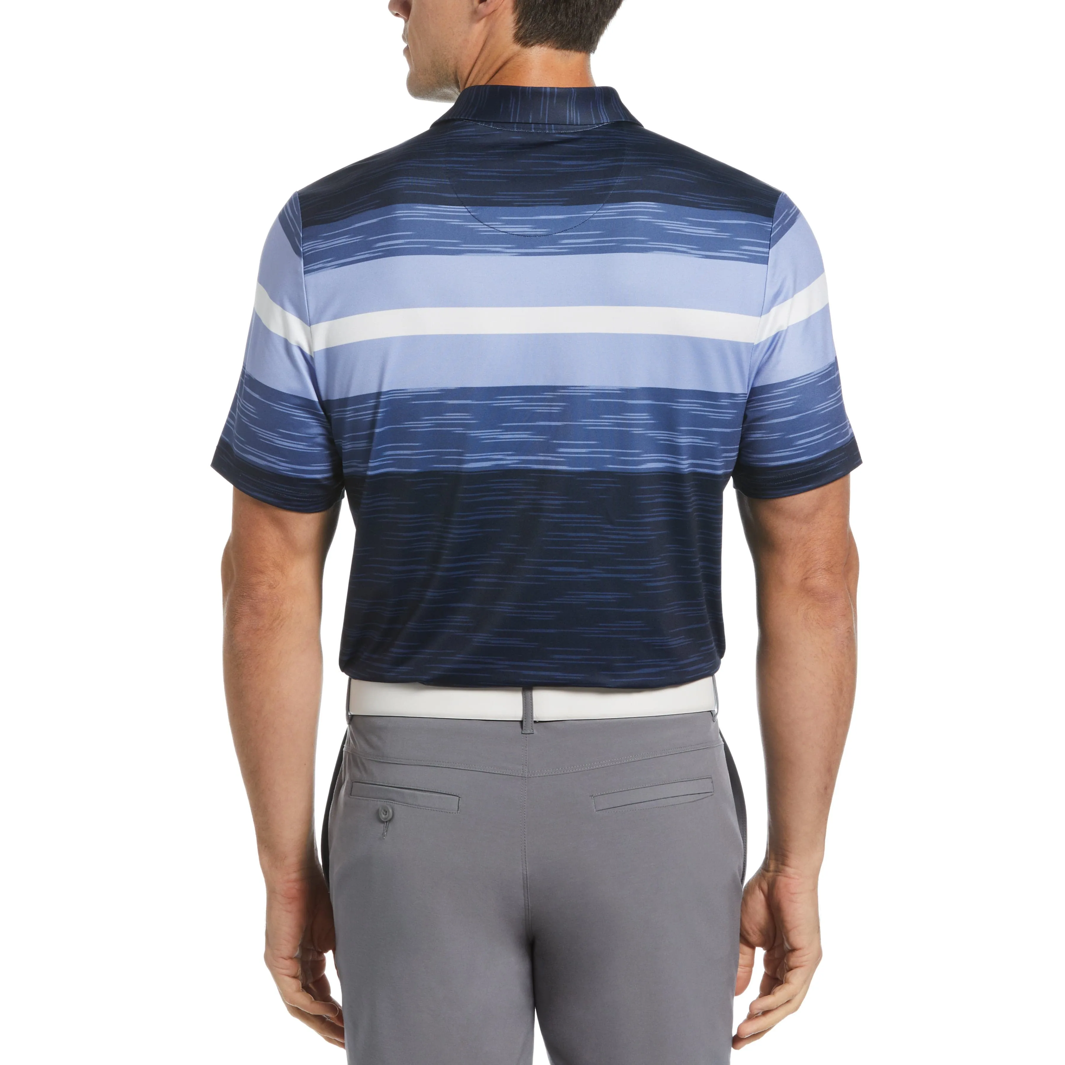 Color Block Engineered Marl Stripe Golf Polo