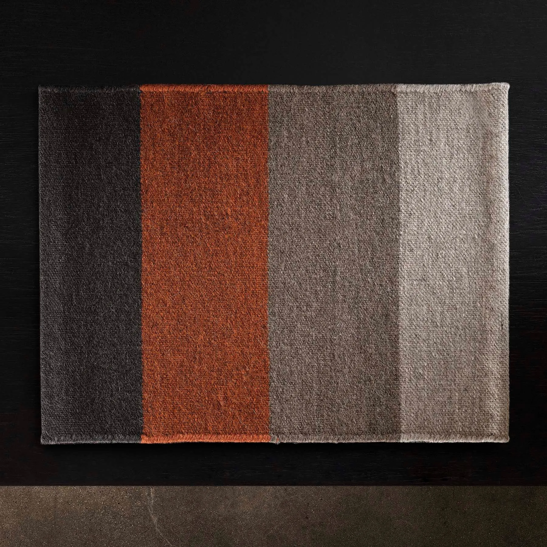 Color Blocked Wool Placemat - Black Marle/Ochre/Flint