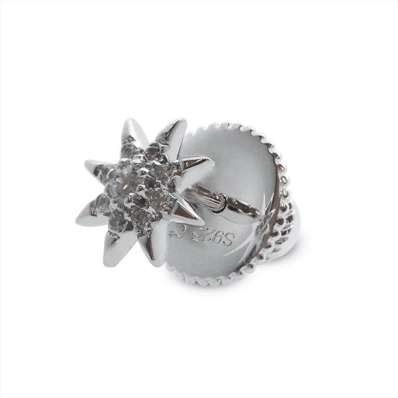 Comet Stud White Gold Plated