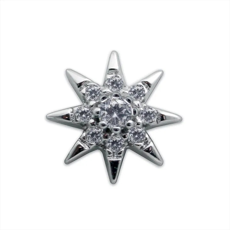 Comet Stud White Gold Plated