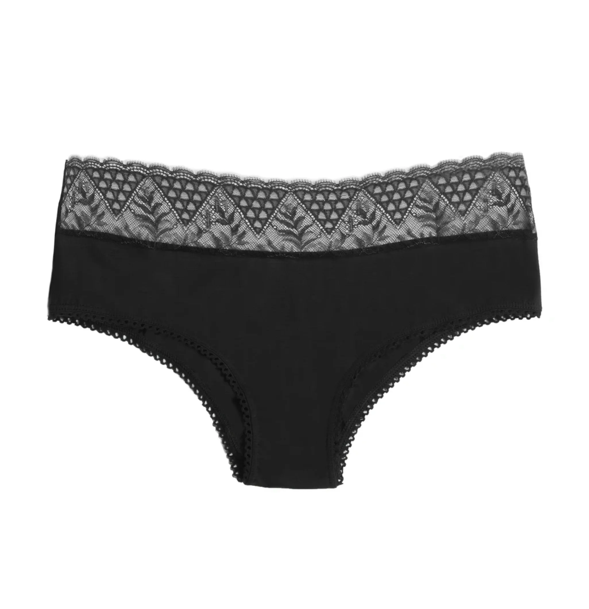 Cotton & lace knicker [Black]