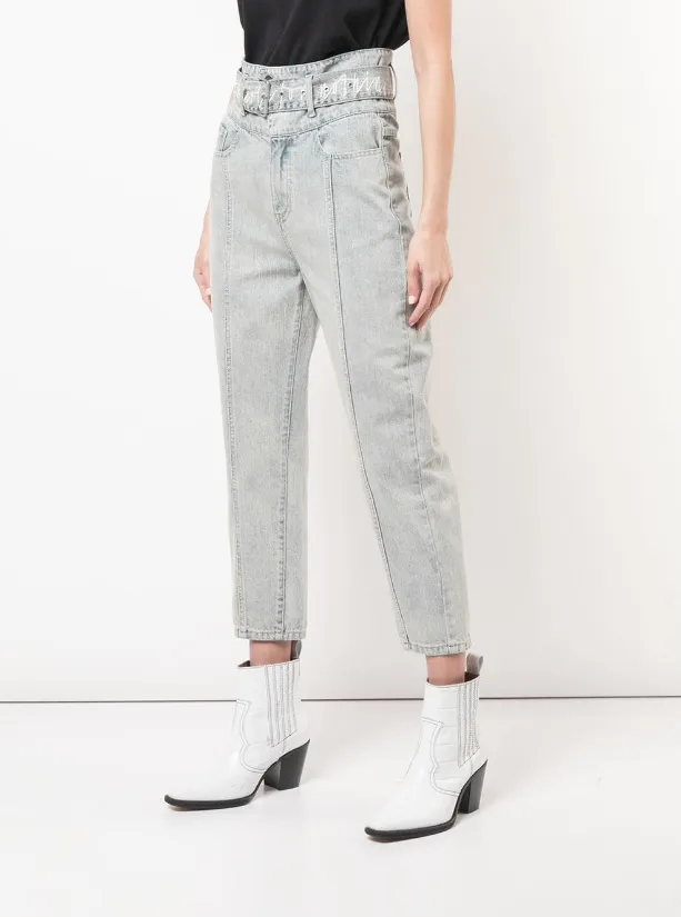 CROPPED HIGH WAISTED JEANS