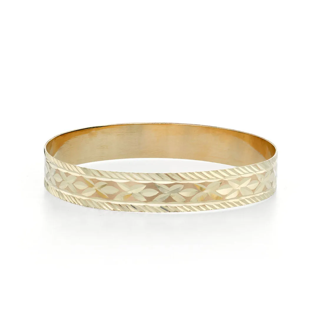 Cut and Carved Bangle Gold - Children and Babies