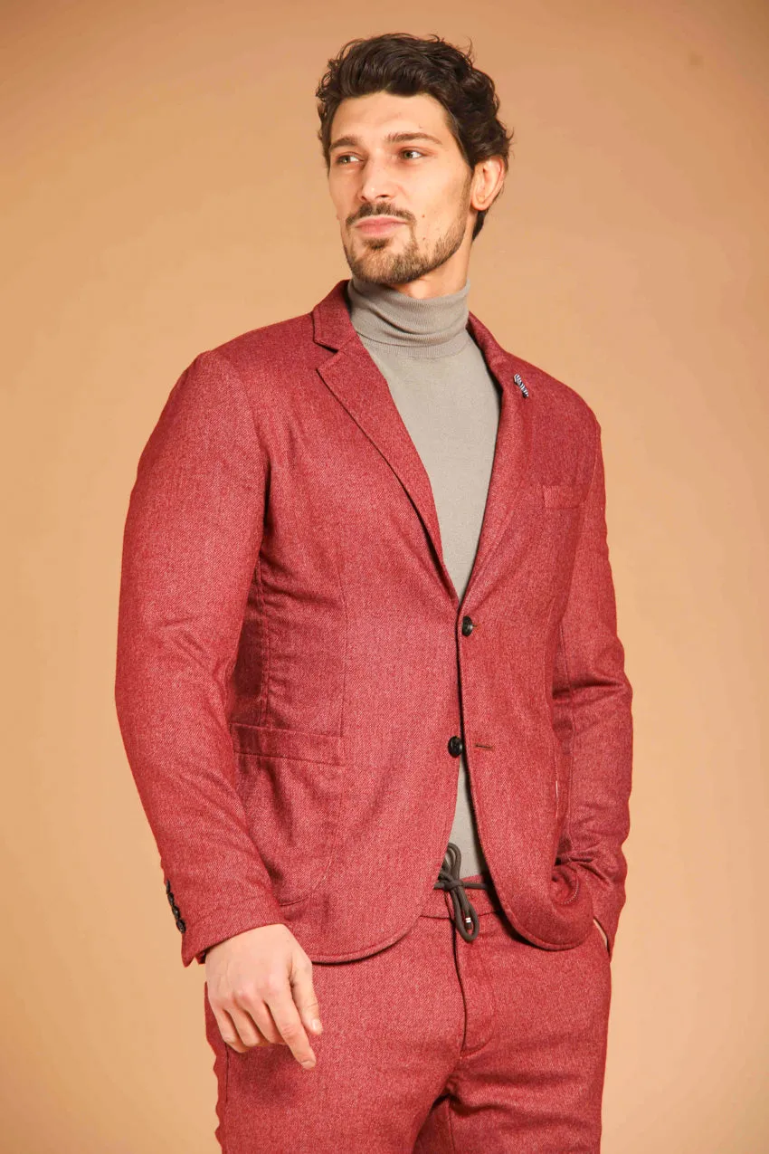 Da Vinci blazer uomo in flanella effetto lana regular fit