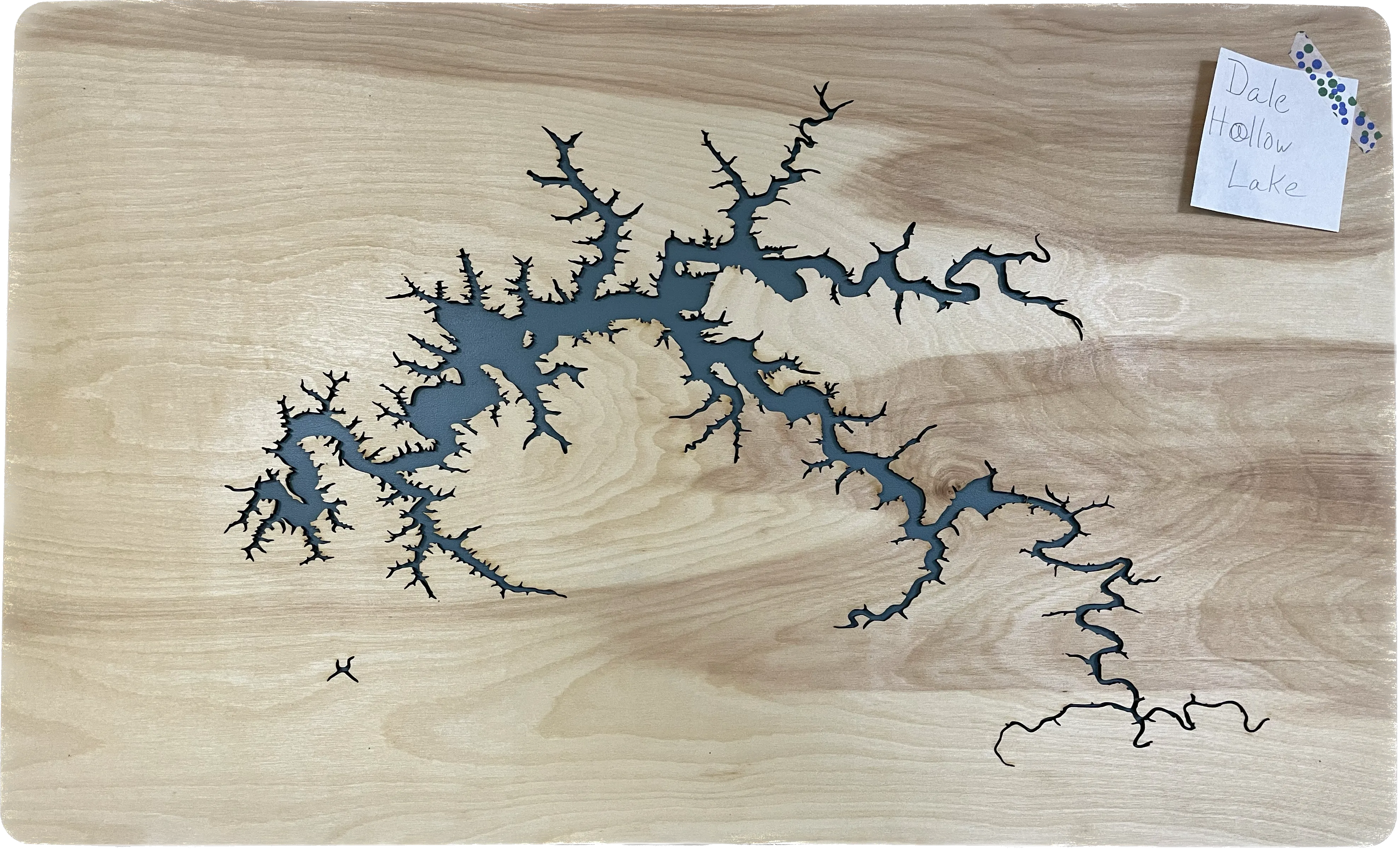 Dale Hollow Lake, Kentucky & Tennessee - Laser Engraved Wood Map Overflow Sale Special