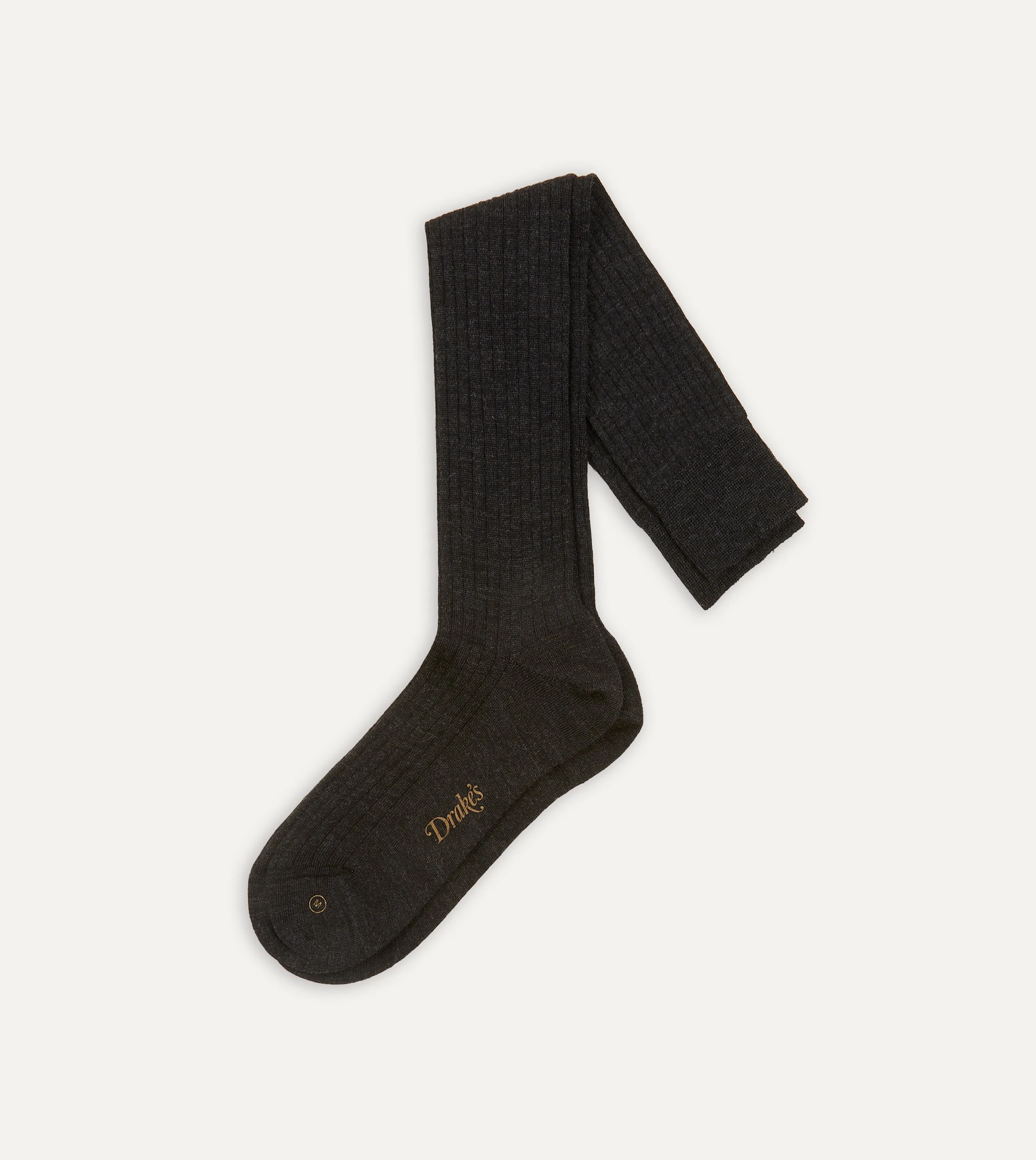 Dark Grey Wool Over-The-Calf Sock