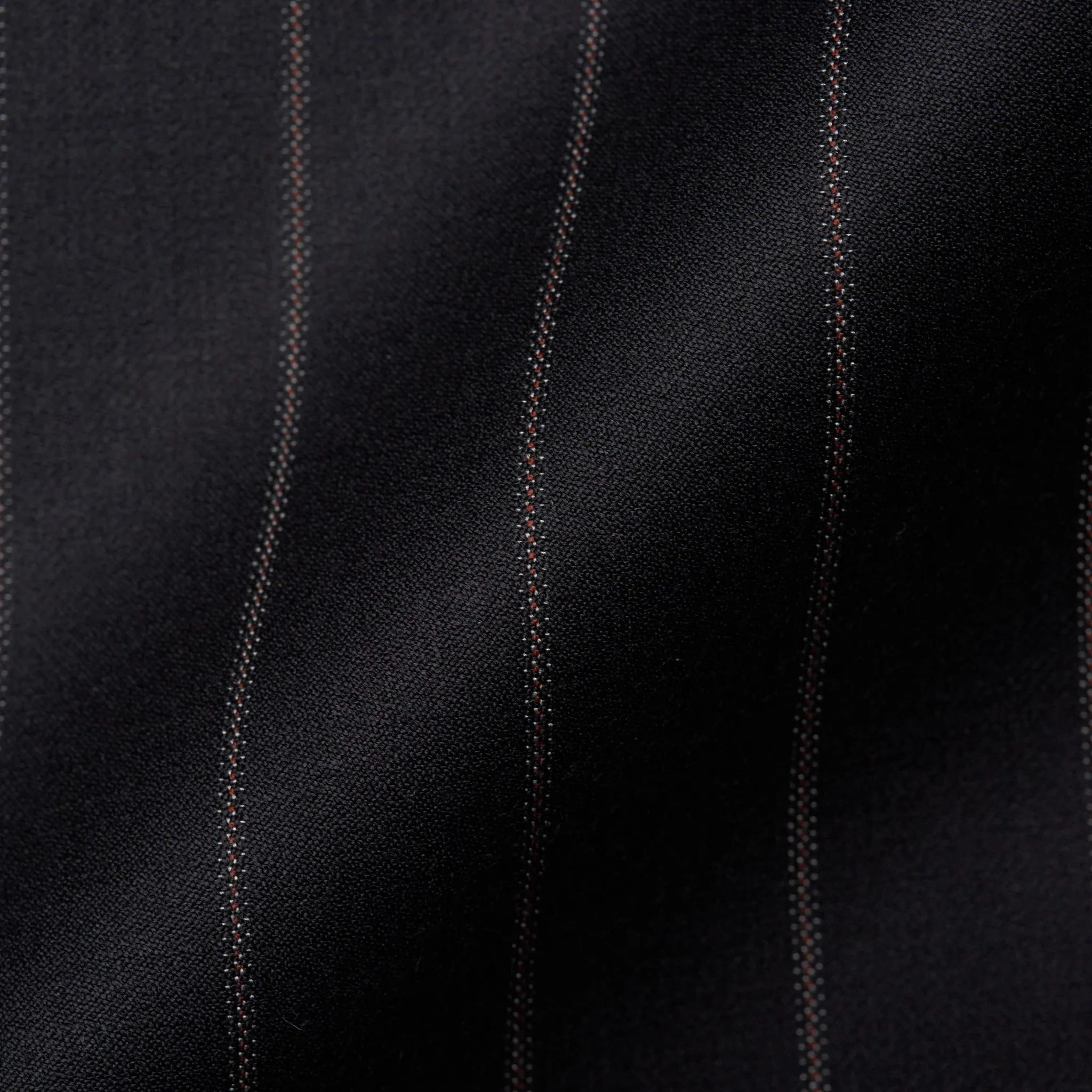 D'AVENZA For PAPE Handmade Black Striped Wool DB Suit EU 52 NEW US 42