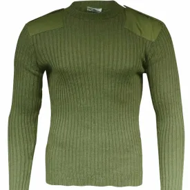 DISTRESSED Green Commando Wool Pullover