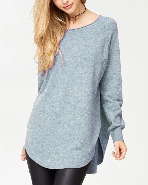 Dreamers - Shirttail Hem Sweater in More Colors