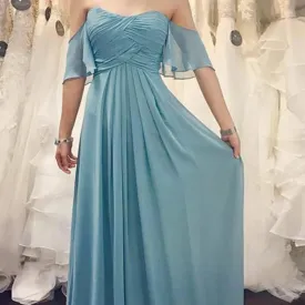 Elegant Off the Shoulder Sweetheart A-line Chiffon Bridesmaid Dresses, BG544