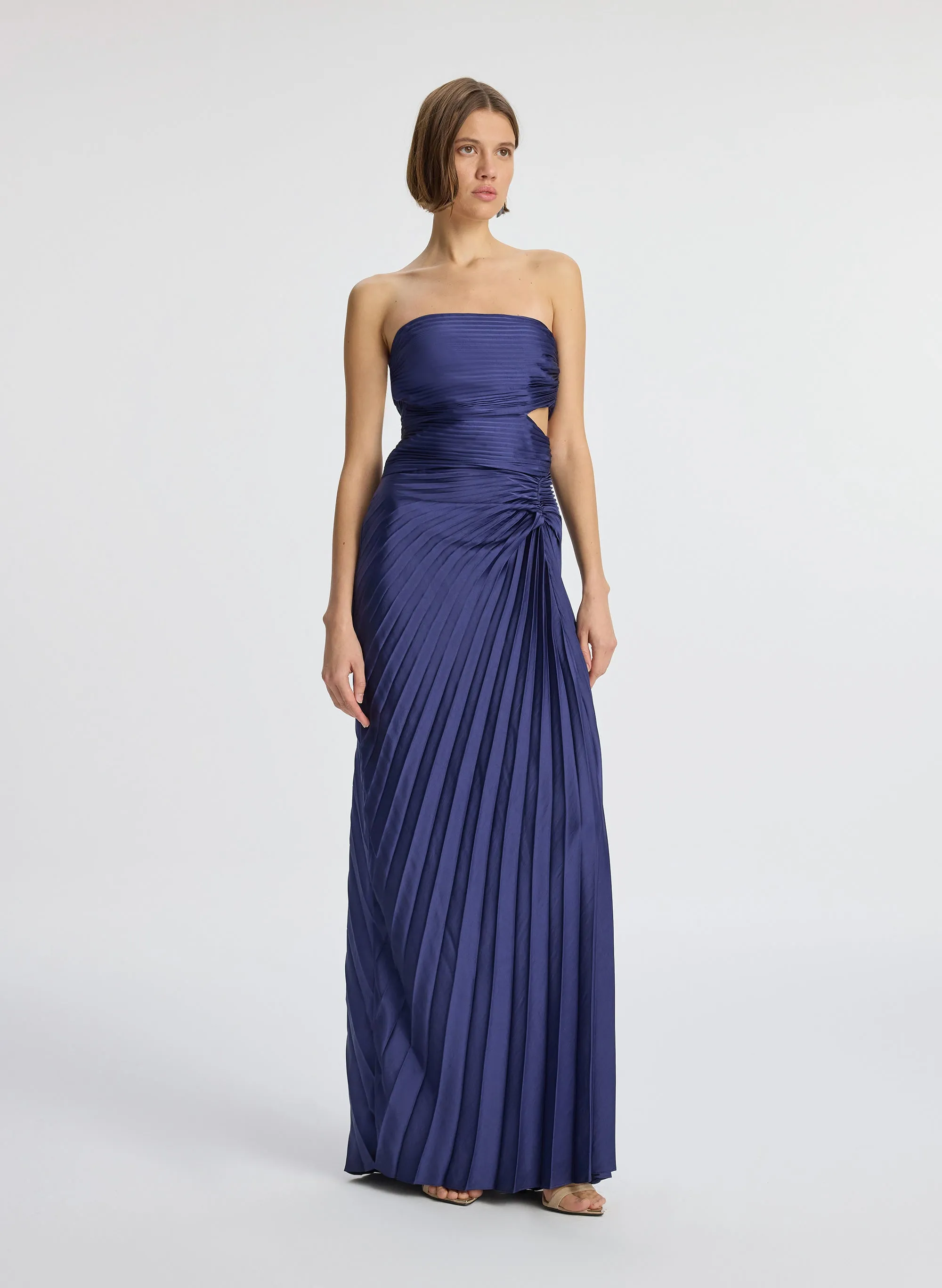 Emerson Satin Pleated Dress