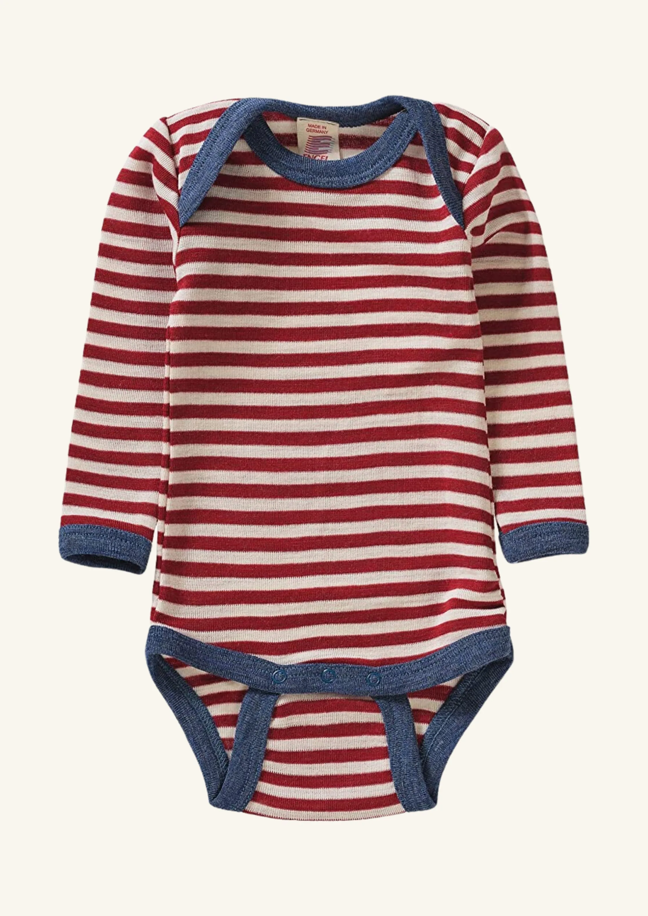 Engel Bodysuit - Red Stripe with Blue Trim