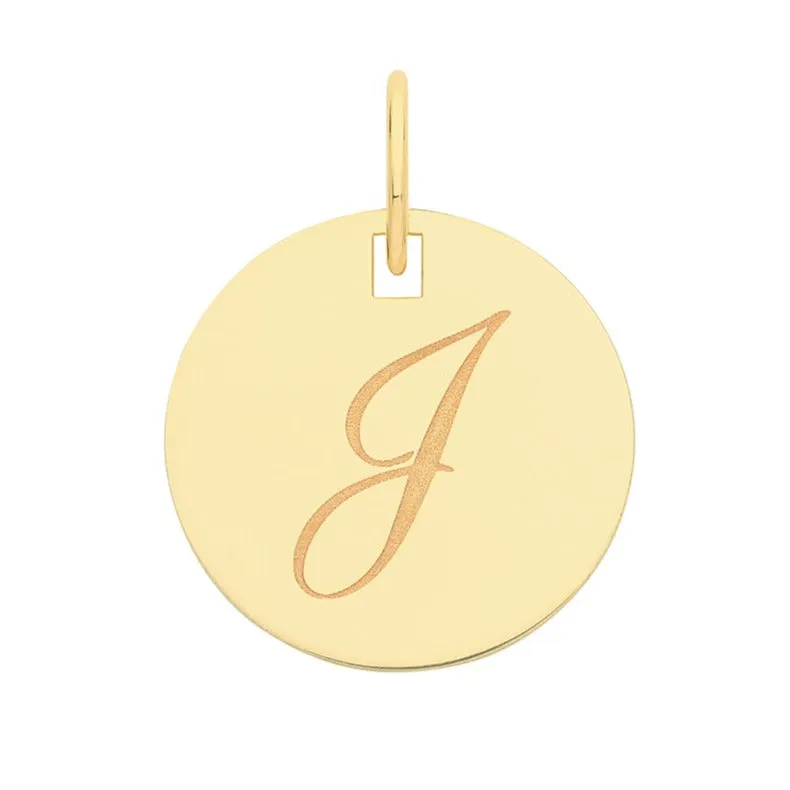 Engraved Gold Initial Pendant