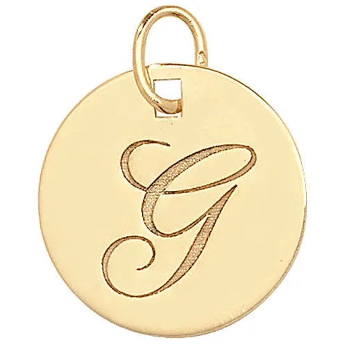 Engraved Gold Initial Pendant