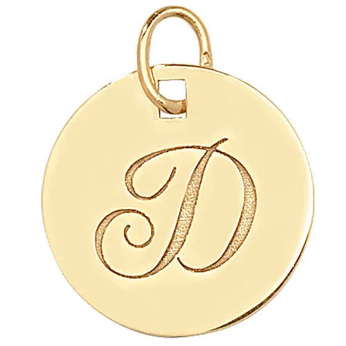 Engraved Gold Initial Pendant