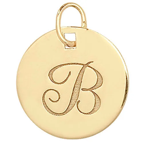 Engraved Gold Initial Pendant