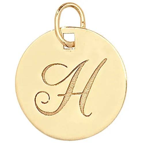 Engraved Gold Initial Pendant