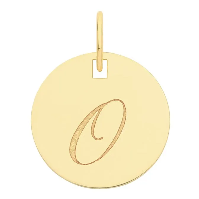 Engraved Gold Initial Pendant