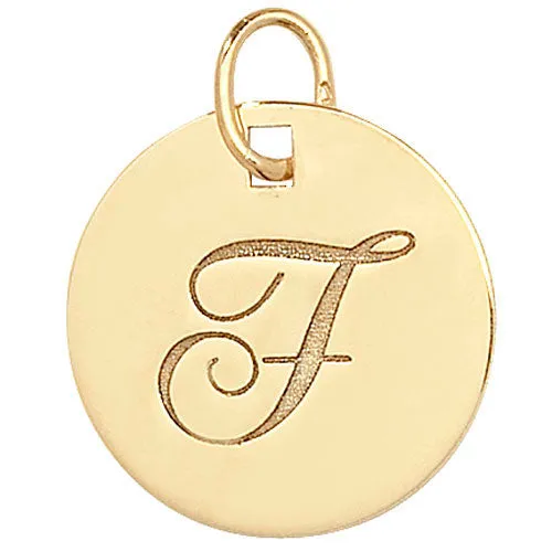 Engraved Gold Initial Pendant