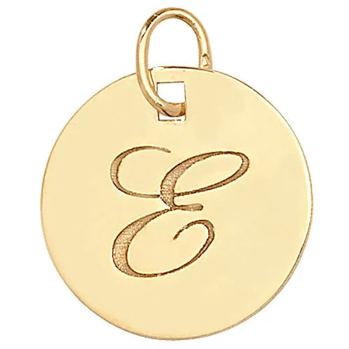 Engraved Gold Initial Pendant