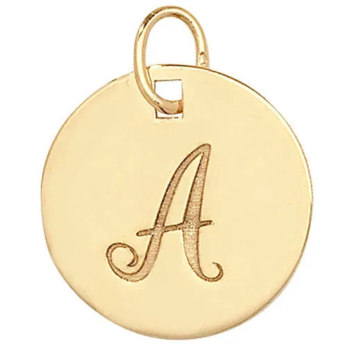 Engraved Gold Initial Pendant