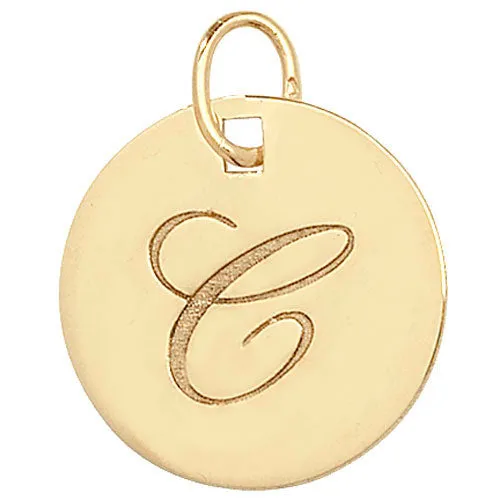 Engraved Gold Initial Pendant