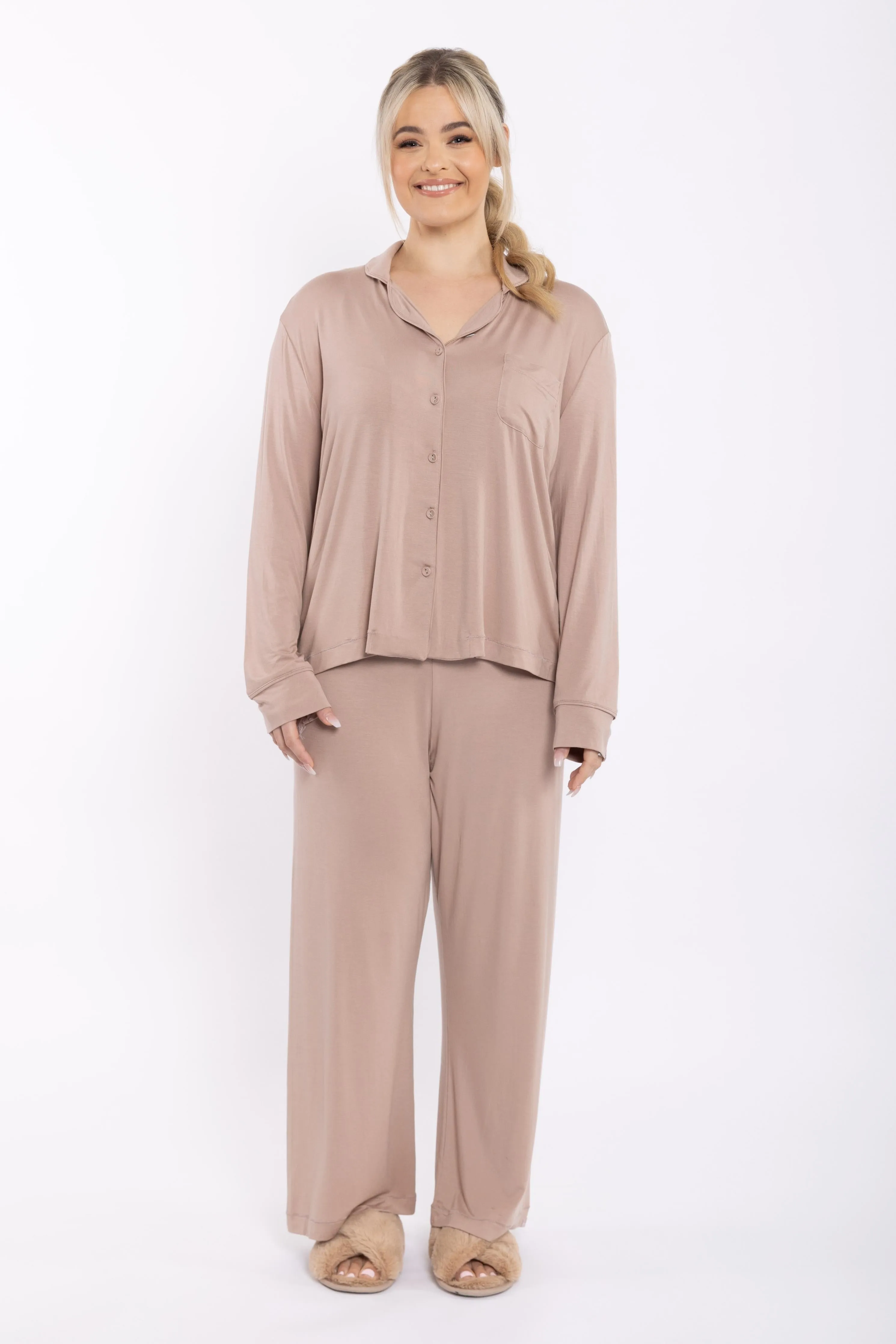 FINAL SALE PJ Pant in Dark Beige