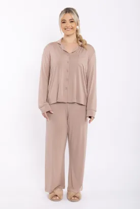 FINAL SALE PJ Pant in Dark Beige