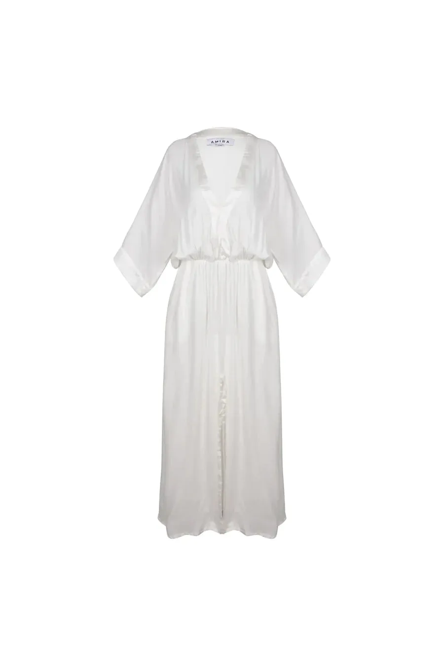 Freya White Elasticised Waist Dress