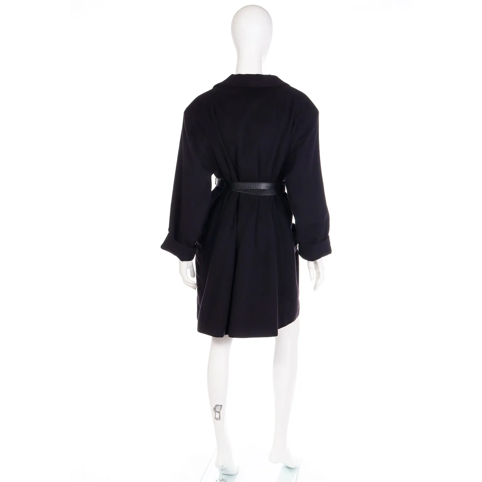 F/W 1987 Gianni Versace Wool Coat With Branded Leather Belt