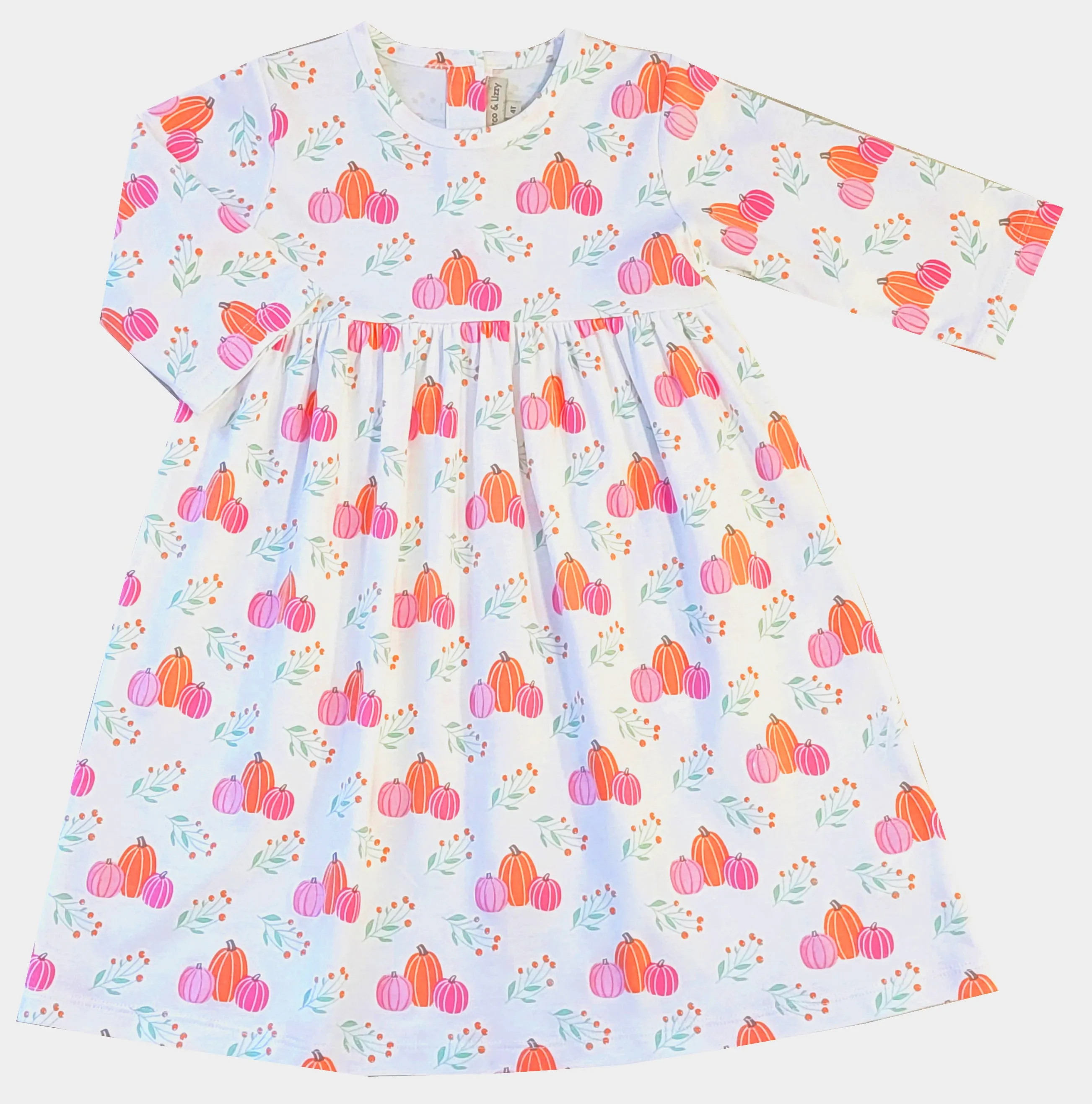 Girls' "Fall Pumpkin" Pima Cotton Dress