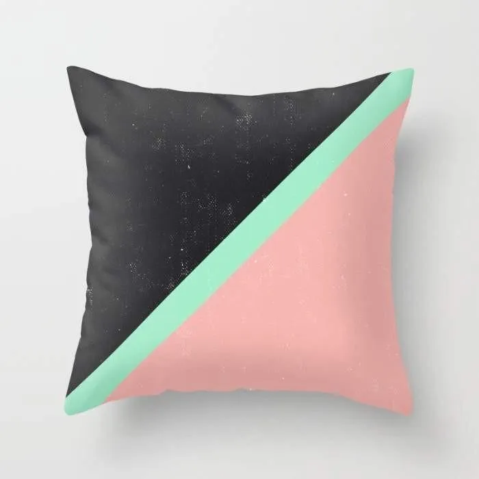 GIRLY PINK MINT GREEN MODERN COLOR BLOCK BLACK