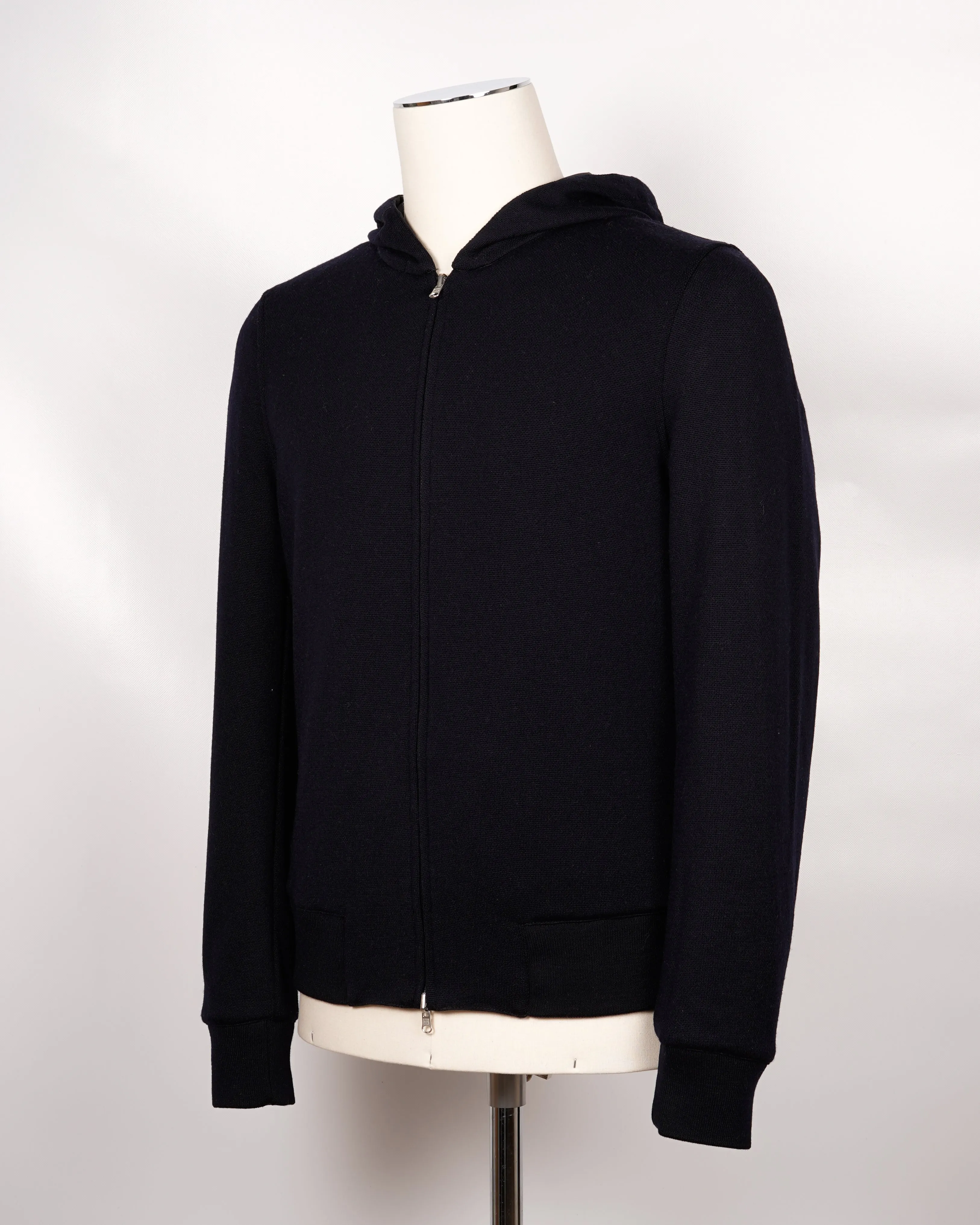 Gran Sasso Reversible Rain Wool Hoodie Jacket / Navy