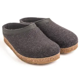 Haflinger GZL Wool Clog - Charcoal