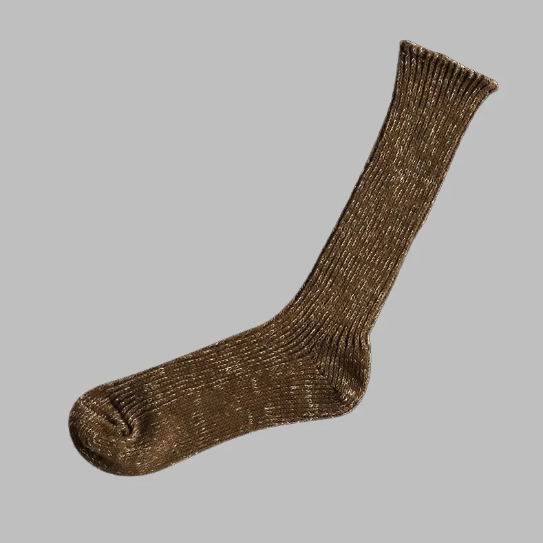 Hemp Cotton Ribbed Socks - Khaki