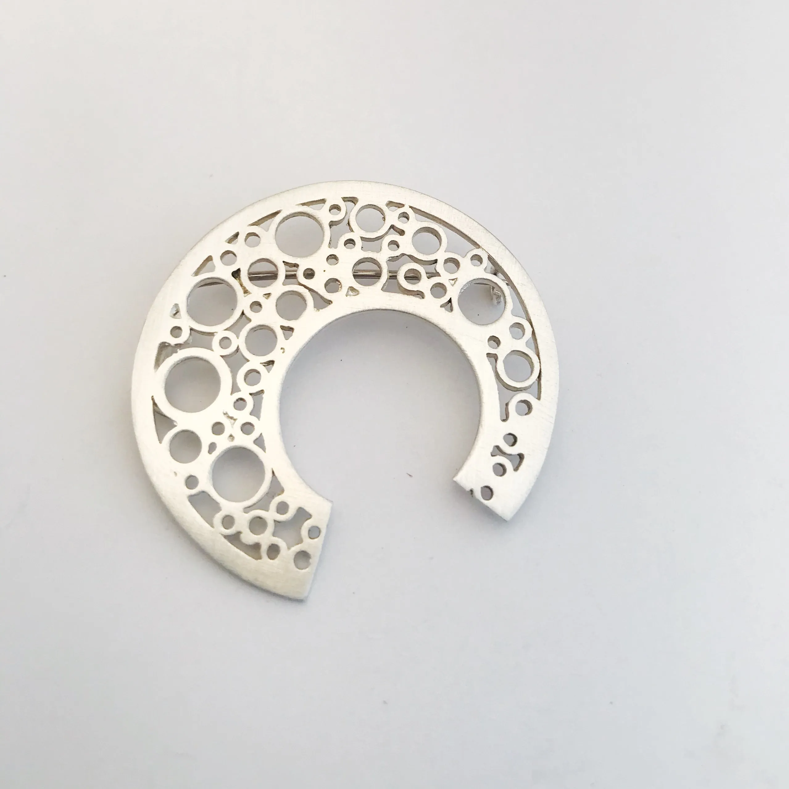 Hoopla Silver Brooch