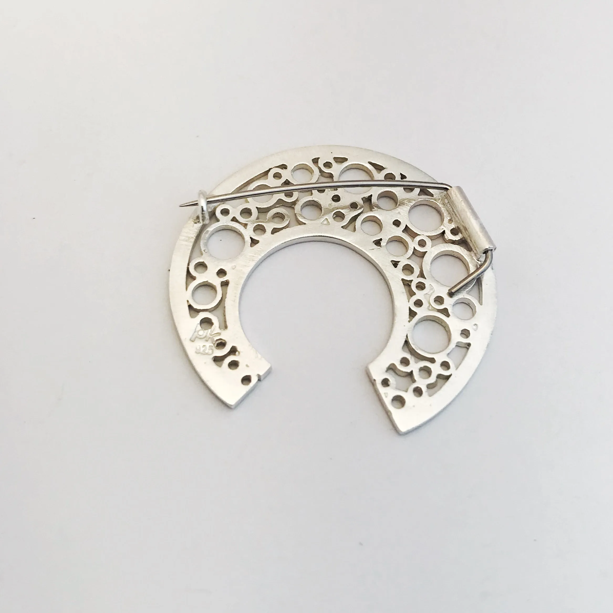 Hoopla Silver Brooch