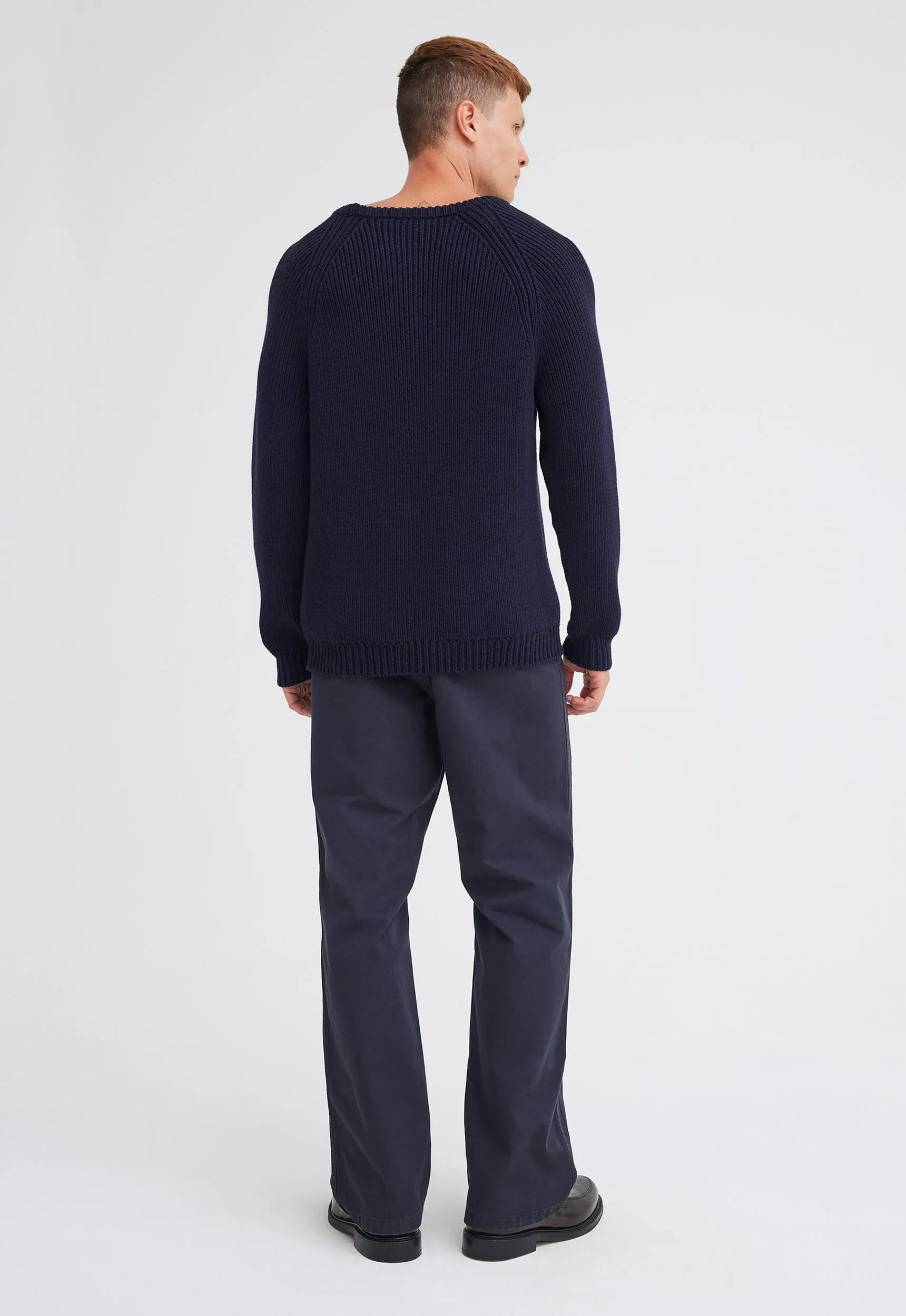 Hozier Cotton Wool Sweater - Navy