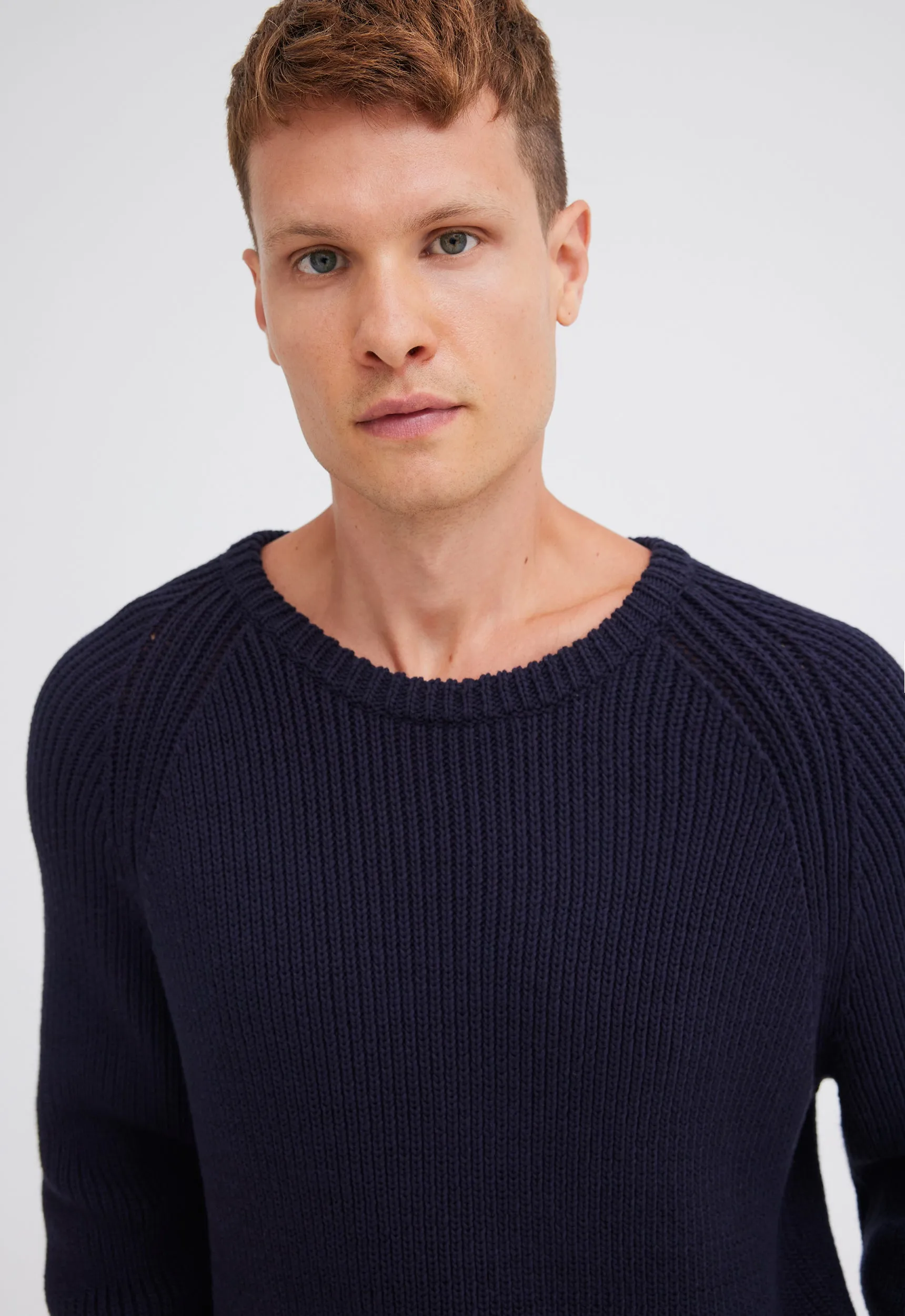 Hozier Cotton Wool Sweater - Navy