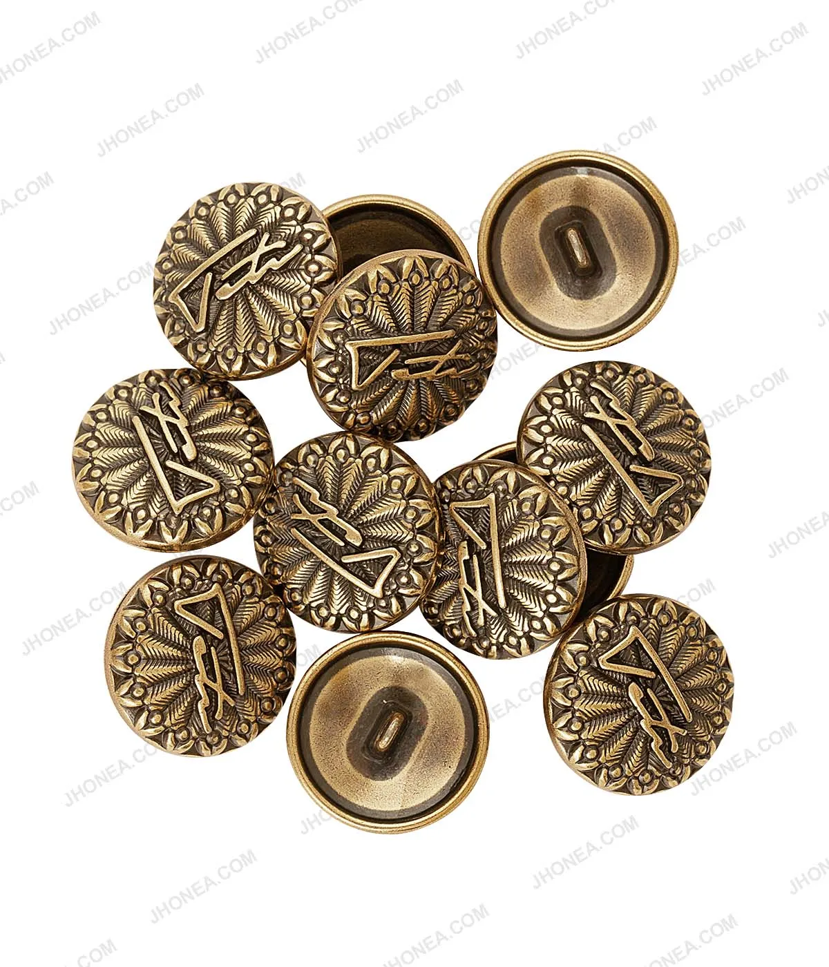 Antique Gold Metal Buttons in Indo-Western Style for Jackets