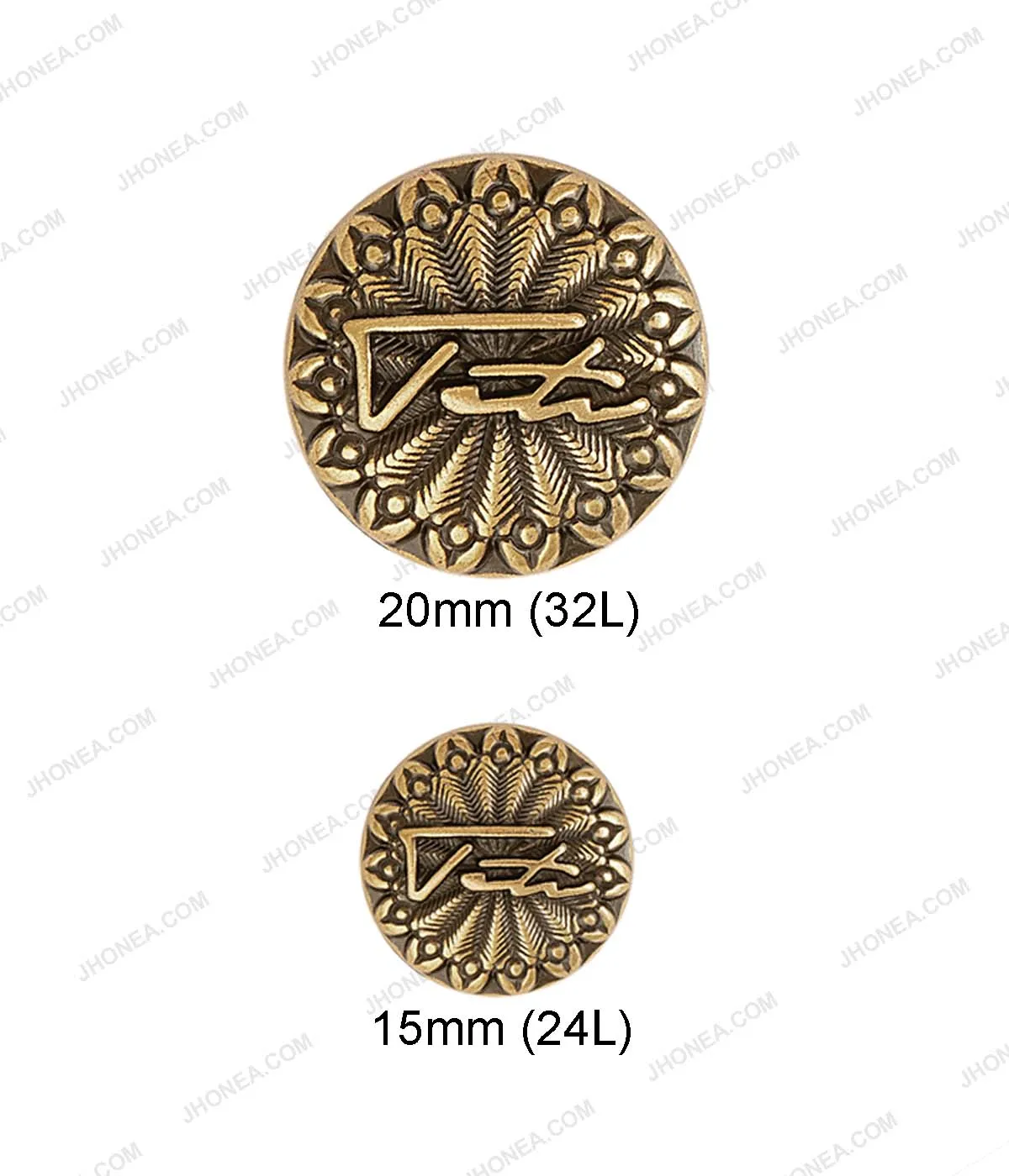 Antique Gold Metal Buttons in Indo-Western Style for Jackets