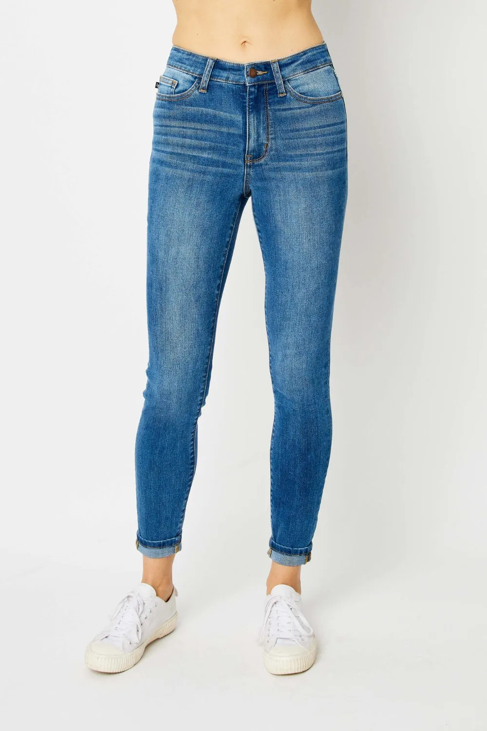 Judy Blue, Classic Cuffed Hem Skinny Jeans