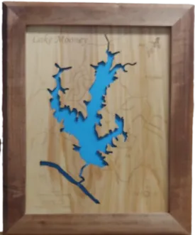 Lake Mooney, Virginia - Laser Cut Wood Map