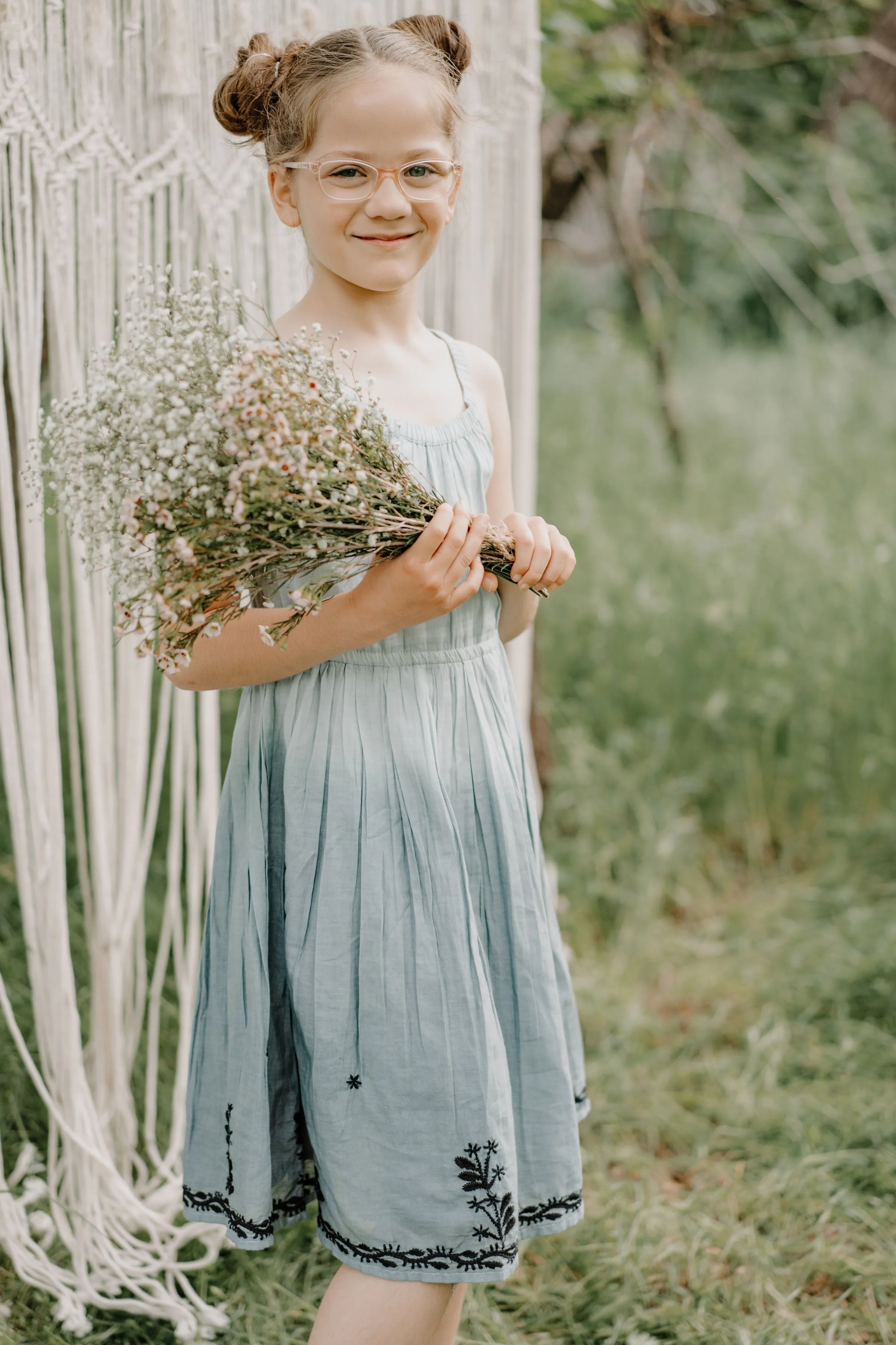 leila dress in grey