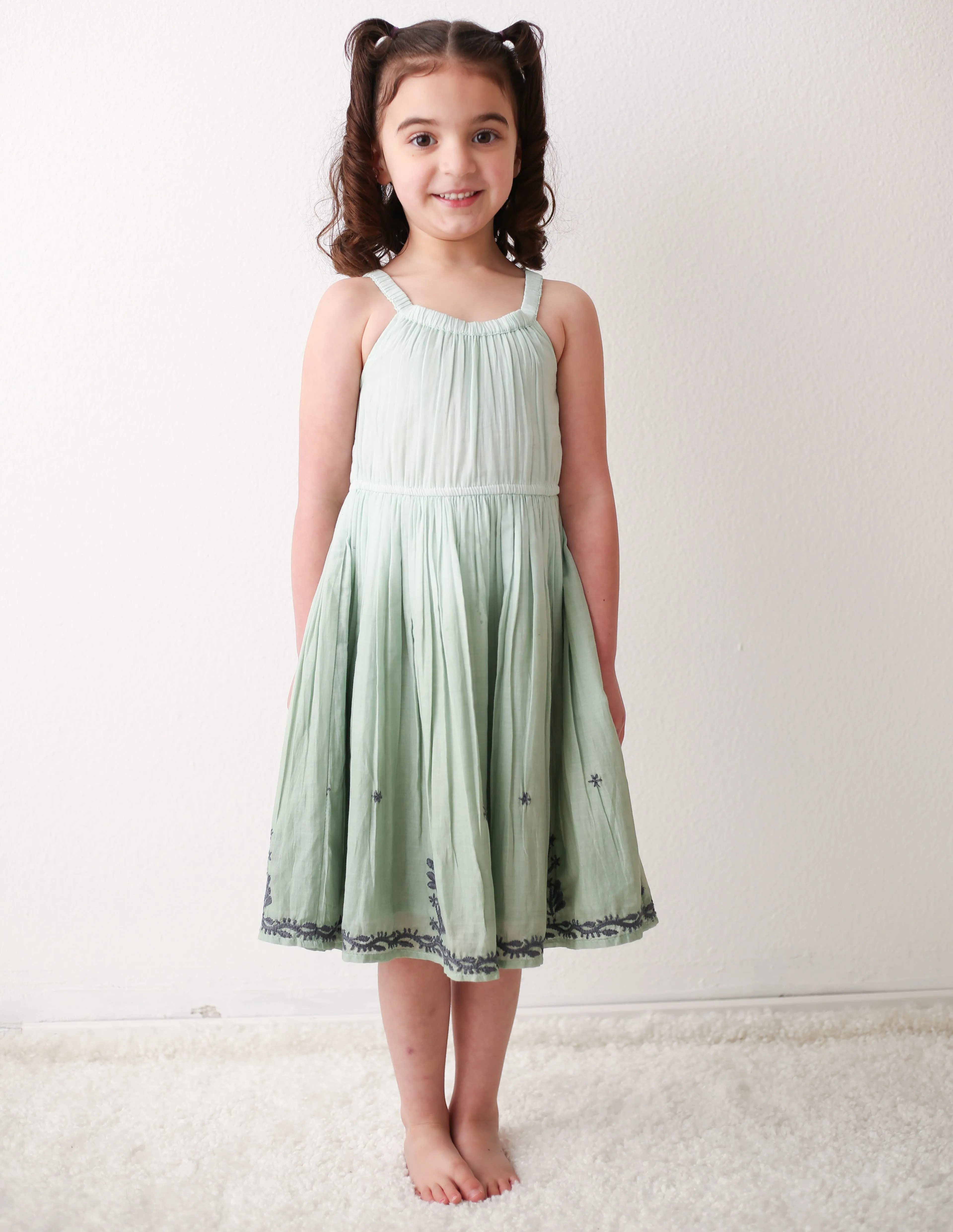 leila dress in sage