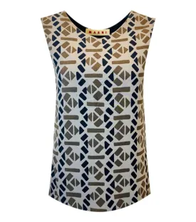 Marni Geometric Print Wool Top. Size 40IT