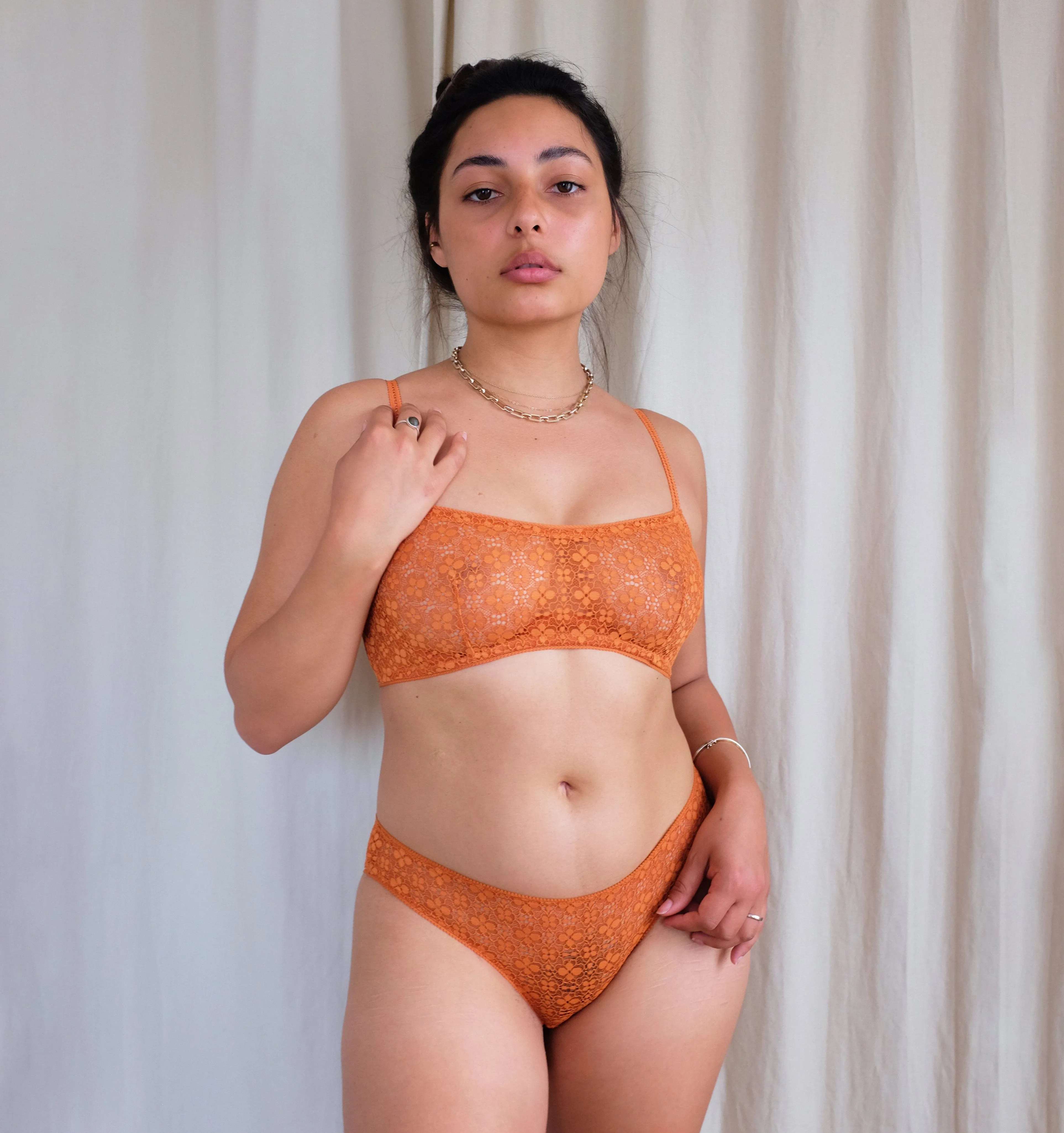 Mosaic lace brief [Tangerine]