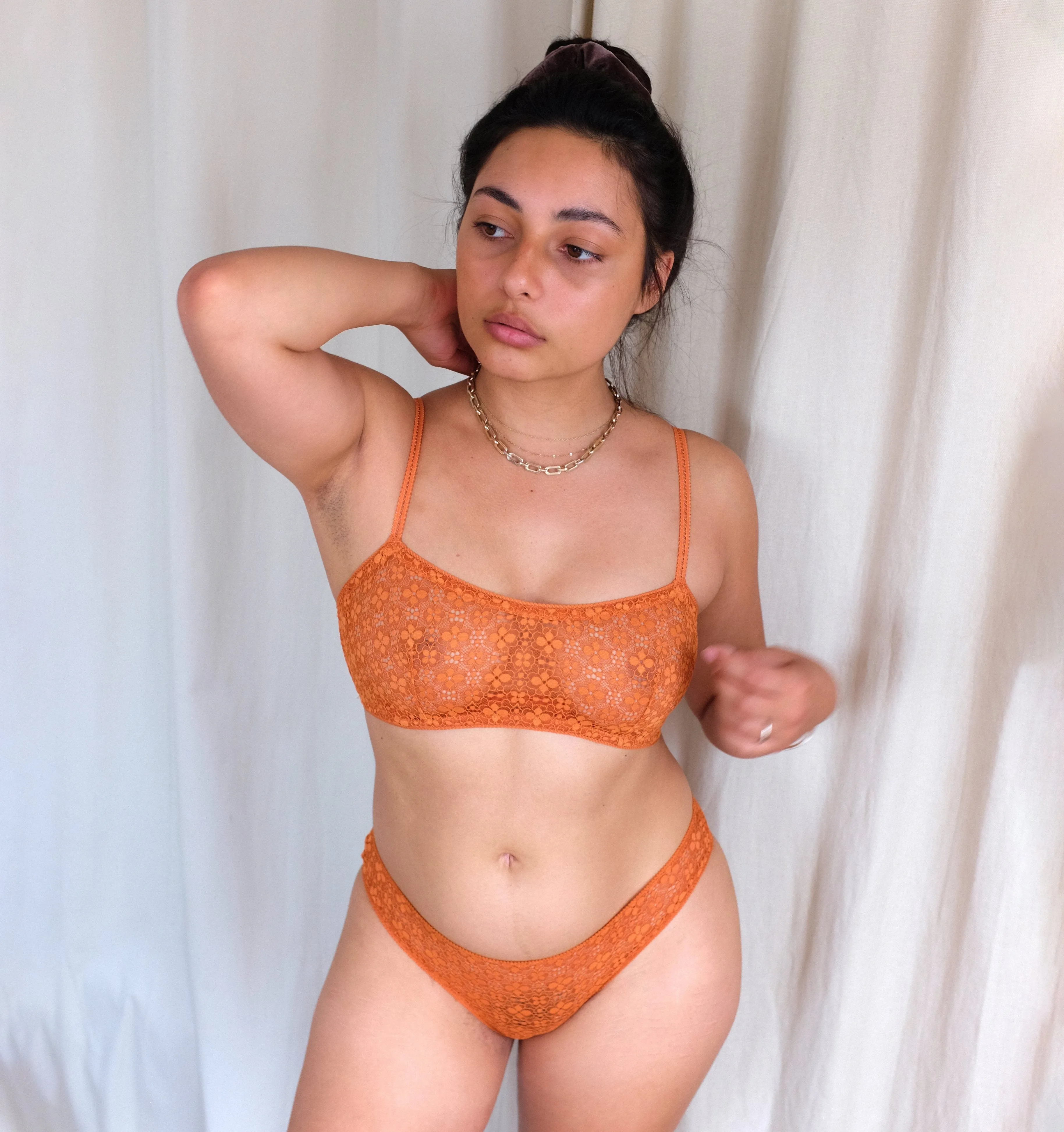 Mosaic lace brief [Tangerine]