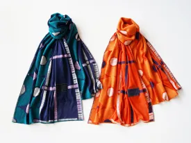 NITORITO | Scarf | Hanamaru - Navy / Orange